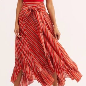 Free People convertible Giselle skirt / dress in red.